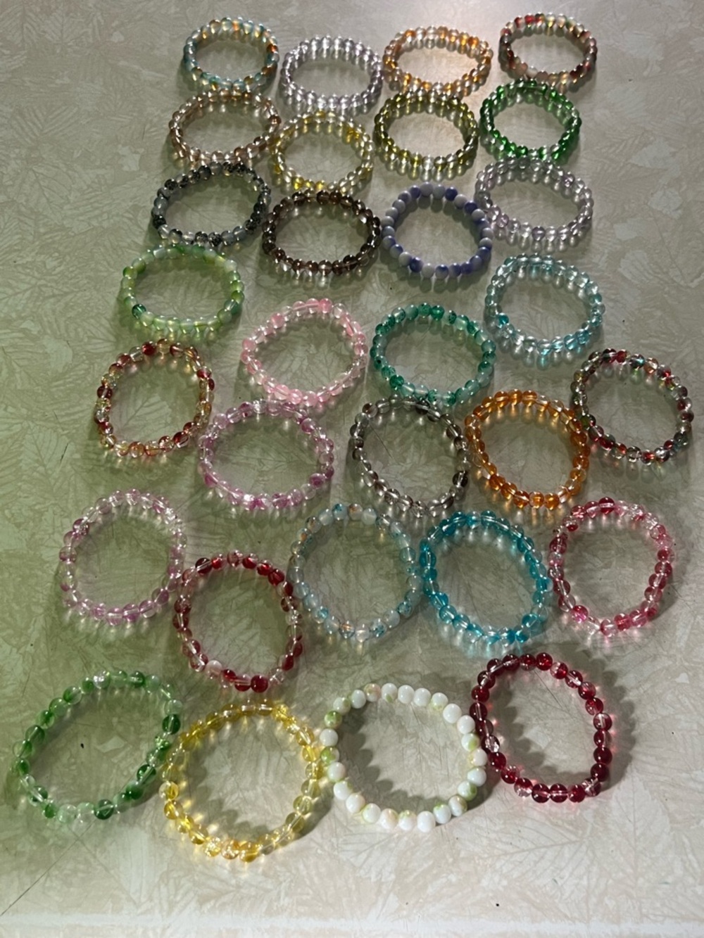 Assorted Beaded Stretch Rings - Mixed Colors